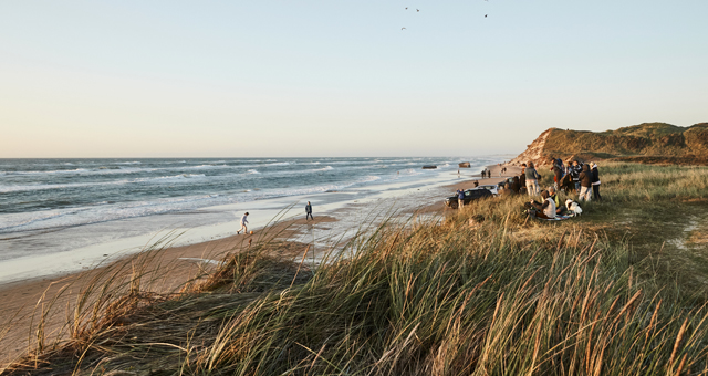 badning ved stranden